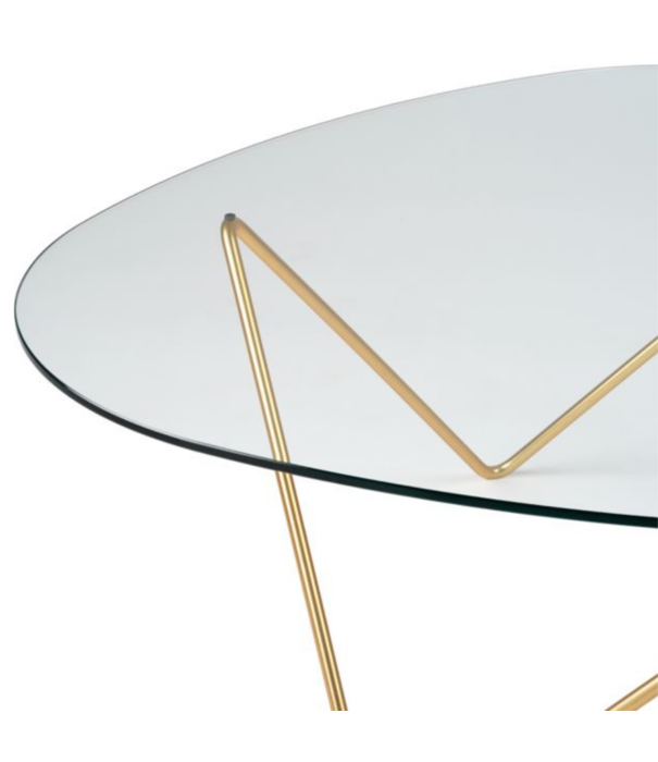 Gubi  Gubi - Pedrera coffee table brass - clear glass