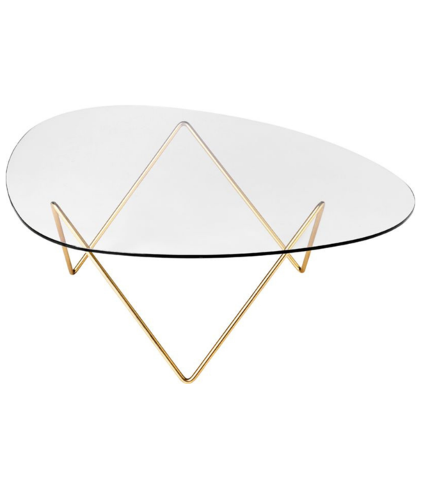 Gubi  Gubi - Pedrera coffee table brass - clear glass