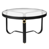 Gubi - Adnet Coffee Table black leather Ø70