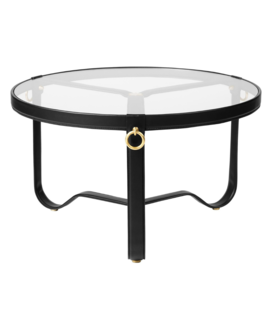 Gubi - Adnet Coffee Table black leather Ø70