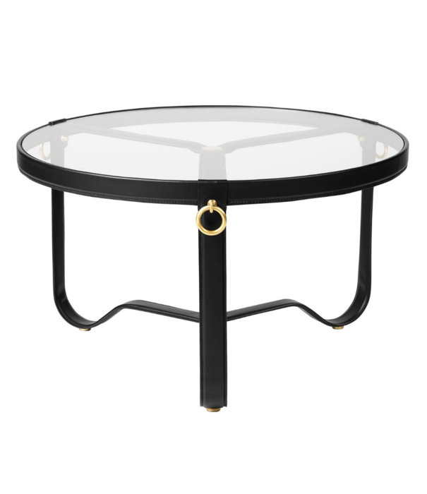 Gubi  Gubi - Adnet Coffee Table black leather Ø70