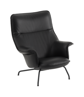 Muuto - Doze lounge stoel - Refine zwart leder