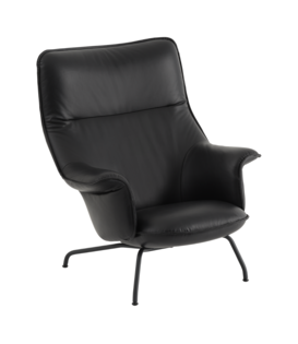 Muuto Doze Lounge Stoel zwart Refine leer, zwart