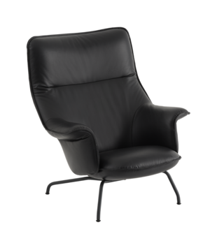 Muuto Doze Lounge Stoel zwart Refine leer, zwart