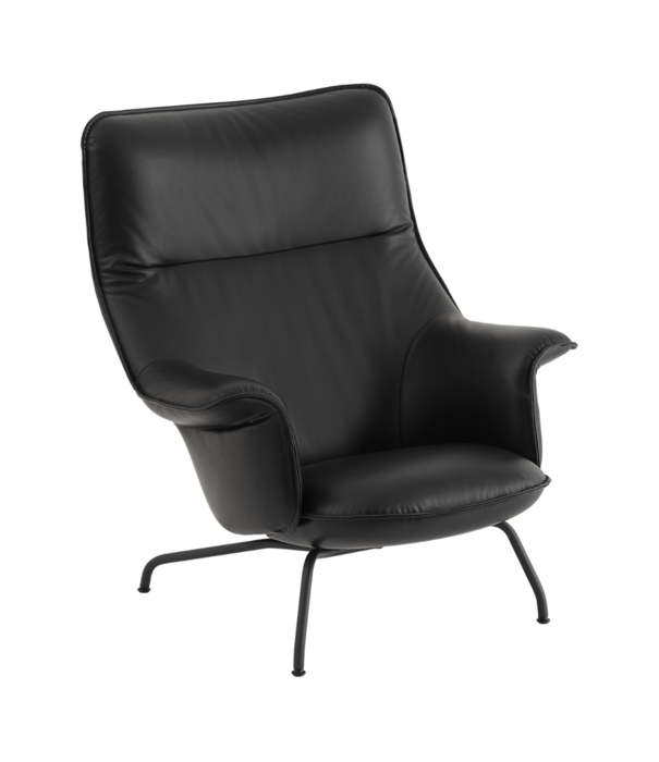 Muuto Doze Lounge Chair black Refine leather, black