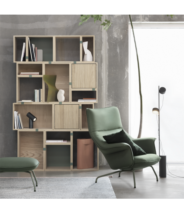 Muuto  Muuto - Doze Lounge Stoel Zwart Leer