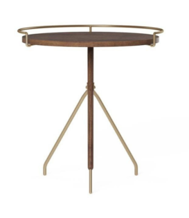 Audo -  Umanoff side table walnut - brass Ø60