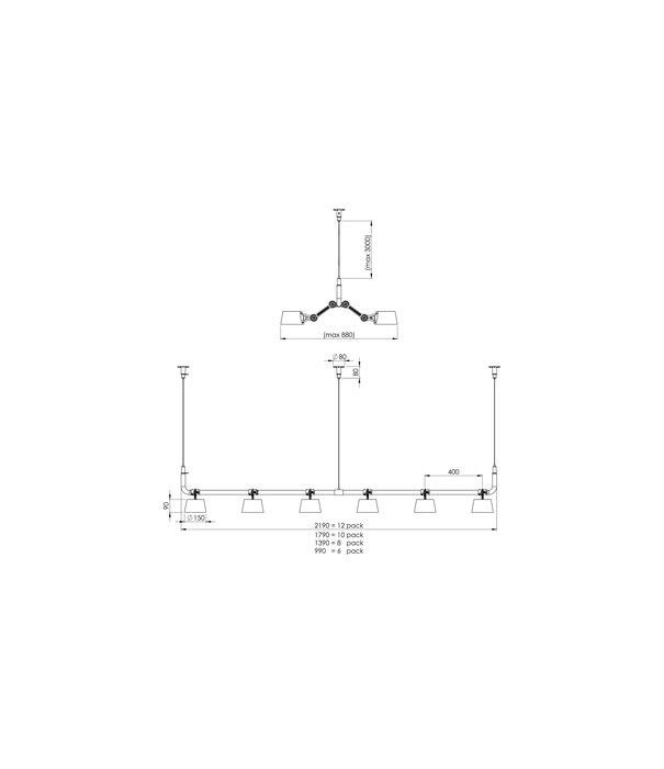 Tonone  Tonone - Bolt 10 pack hanglamp