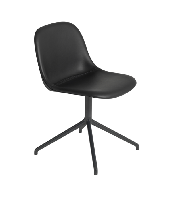 Muuto  Muuto - Fiber Side Chair Leather / Swivel Base