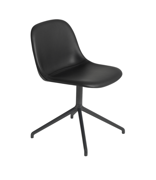 Muuto  Muuto - Fiber Stoel Leer / Swivel Voet