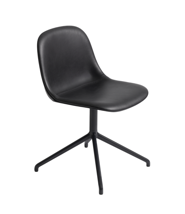 Muuto  Muuto - Fiber Stoel Leer / Swivel Voet