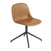 Muuto - Fiber Side Chair Leather / Swivel Base