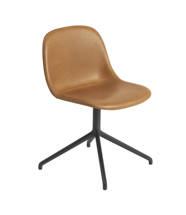 Muuto  Muuto - Fiber Stoel Leer / Swivel Voet