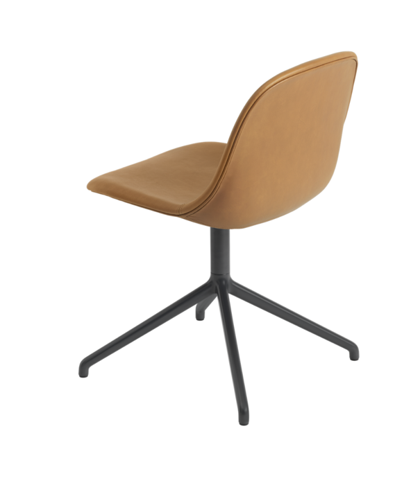 Muuto  Muuto Fiber Side Stoel leer, swivel basis w/o return