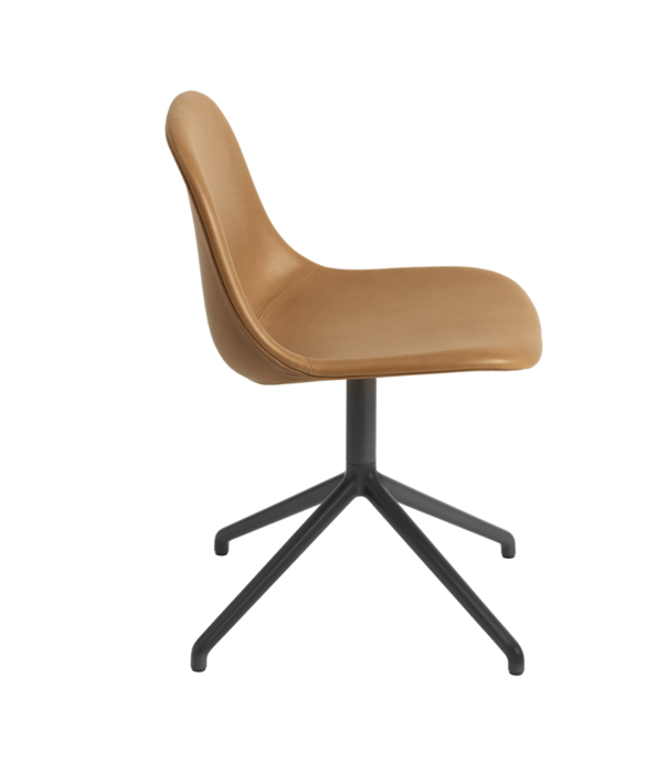 Muuto  Muuto Fiber Side Stoel leer, swivel basis w/o return