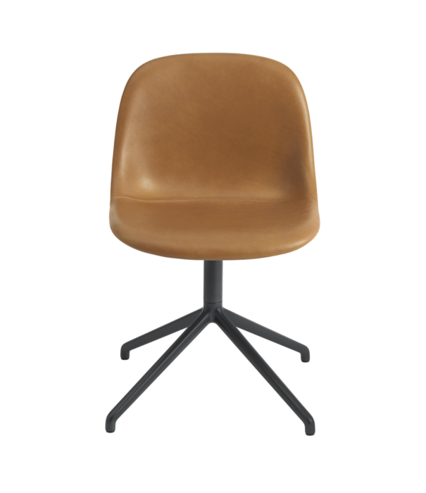 Muuto  Muuto - Fiber Stoel Leer / Swivel Voet