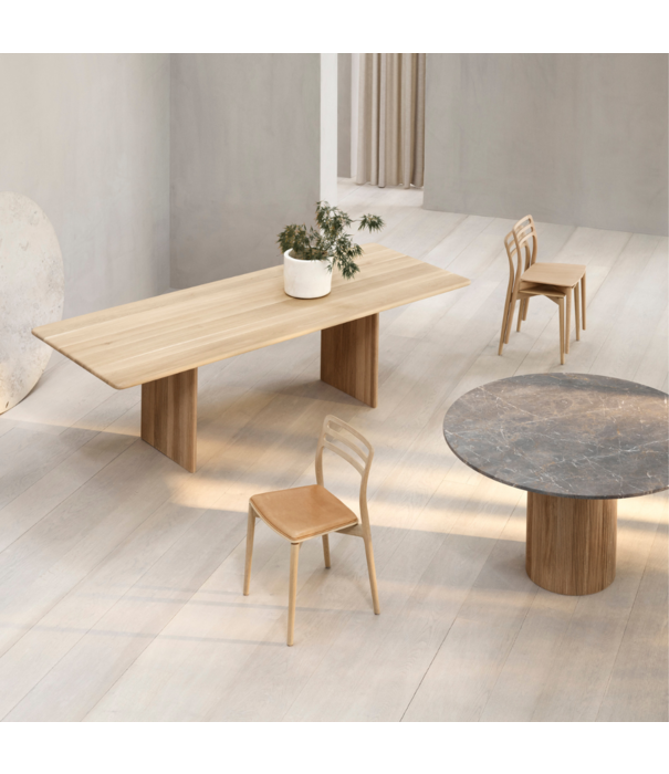 Vipp  Vipp -  494 Cabin table oak - grey marble top Ø130