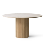 494 Cabin eettafel eiken - marmer top beige Ø130
