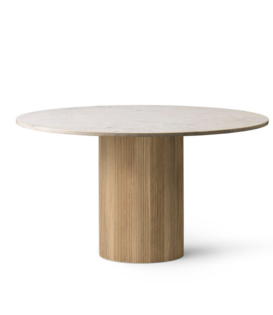 Vipp - 494 Cabin eettafel eiken - top beige Ø130