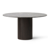494 Cabin tafel donker eiken - marmer top grijs Ø130