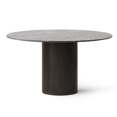 Vipp - 494 Cabin table dark oak - marble top grey Ø130