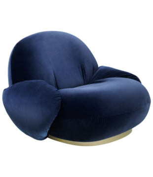 Gubi - Pacha lounge armchair with returning swivel
