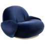 Gubi - Pacha Lounge Stoel met arm Gubi velvet, swivel voet