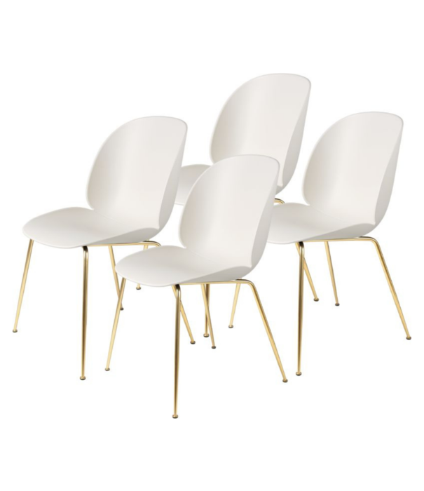 Gubi  Gubi Beetle chair alabaster white recycled, set of 4
