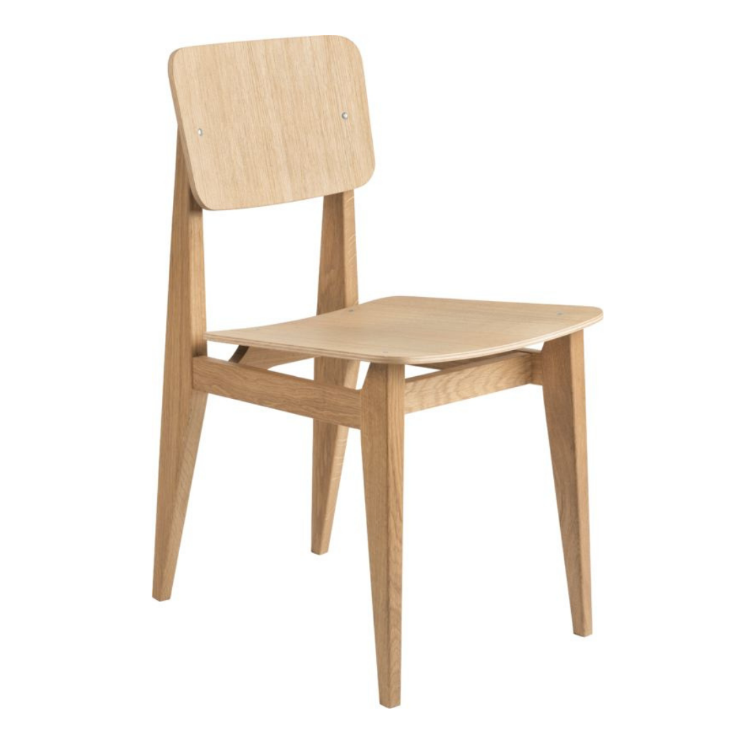schattig vlot maaien C-chair eetkamerstoel houtfineer - Nordic New