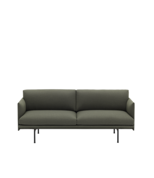 Muuto - Outline Studio 2-seater Sofa, black base