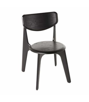 Slab Side Chair black oak