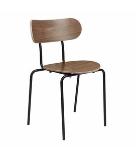 Gubi - Coco dining chair walnut - base black steel