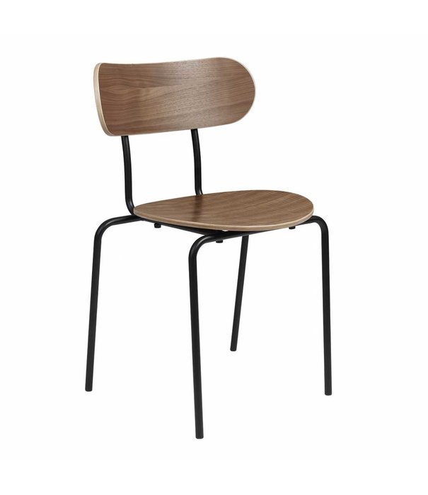 Gubi  Gubi - Coco dining chair walnut - base black steel