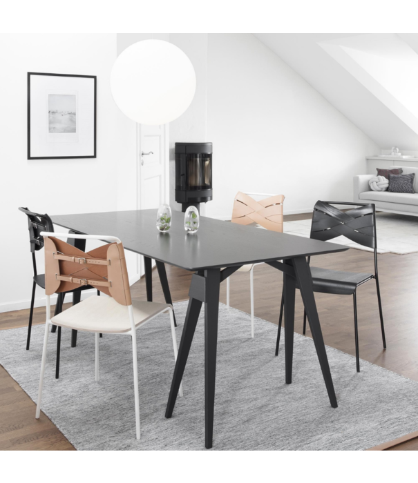 Design House Stockholm  Design House Stockholm - Arco bureau zwart gebeitst - glas top