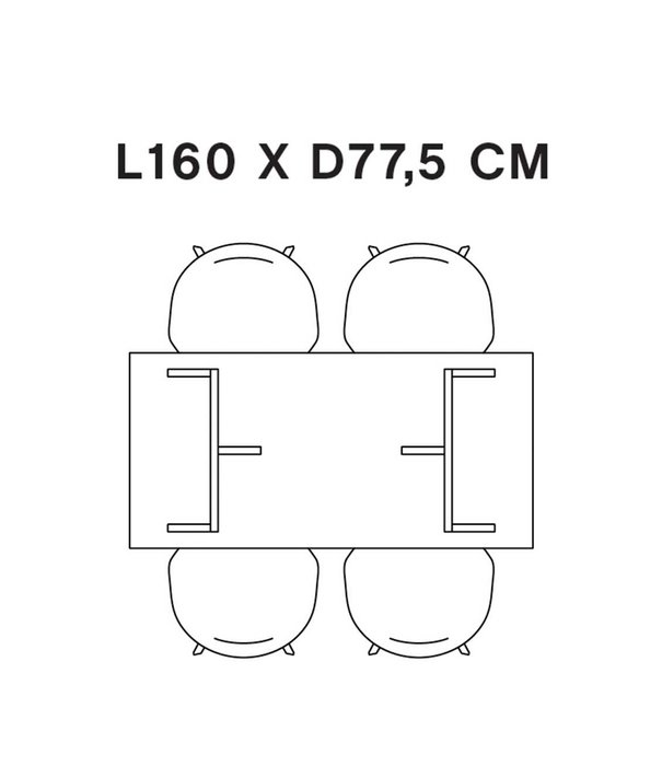 Hay  Loop Stand Eettafel 160cm