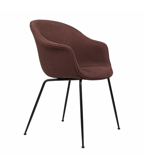 Gubi  Gubi - Bat dining chair fully upholstered - black conic base