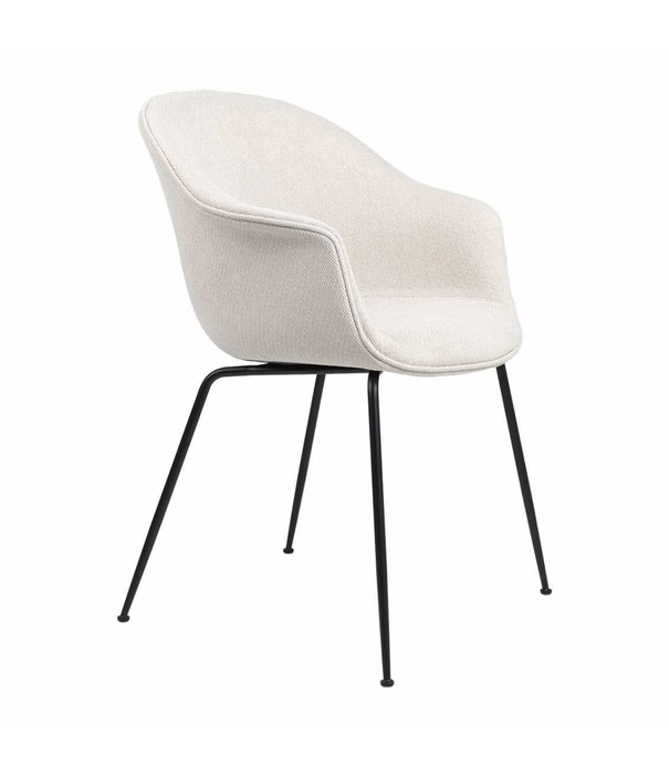 Gubi  Gubi - Bat dining chair fully upholstered - black conic base