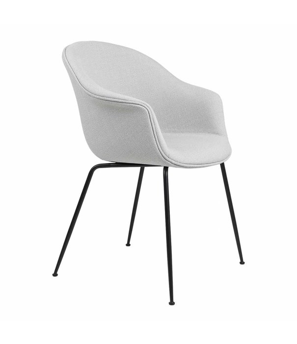 Gubi  Gubi - Bat dining chair fully upholstered - black conic base