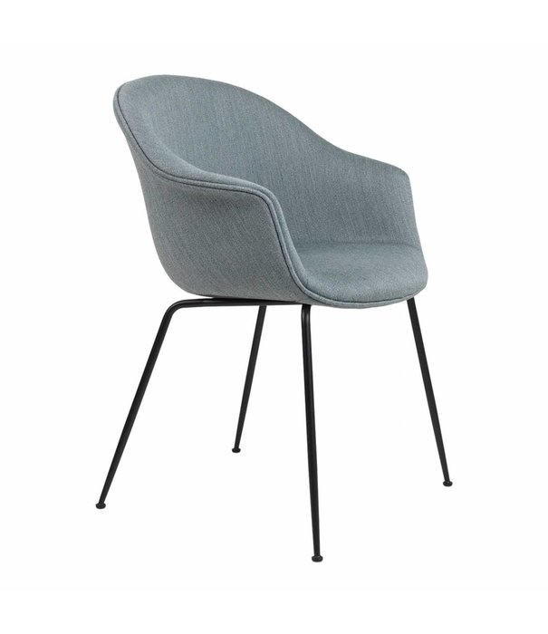 Gubi  Gubi - Bat dining chair fully upholstered - black conic base