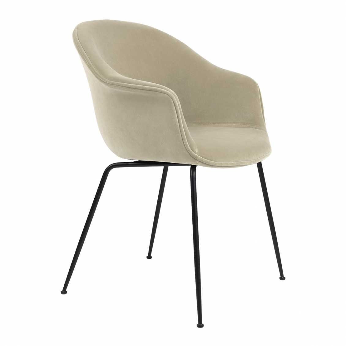 Bat dining chair fully upholstered black conic base NORDIC NEW