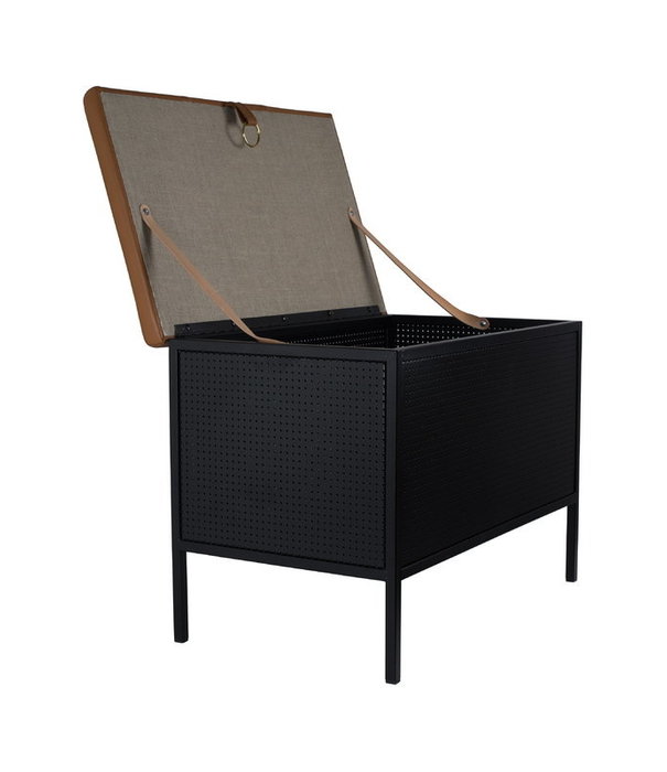 Maze  Maze Frank Storage Bank zwart, Vintage cognac leer