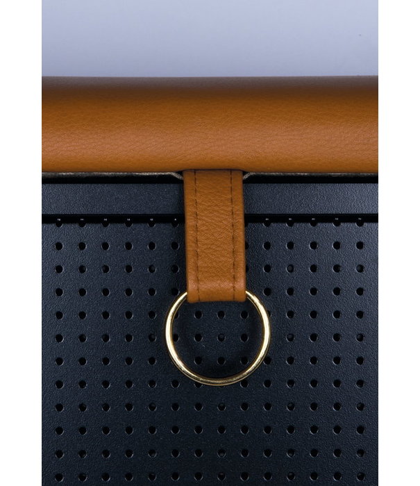 Maze  Maze Frank Storage Bank zwart, Vintage cognac leer