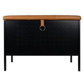 Maze - Frank storage bench black - cognac leather