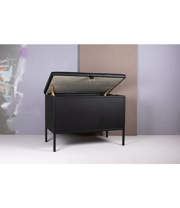 Maze  Maze  Frank Storage Bench black, black leather