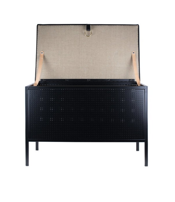 Maze  Maze - Frank storage bench black - black leather