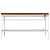 Maze Nancy Shoe Shelf Bench white, vintage cognac leather