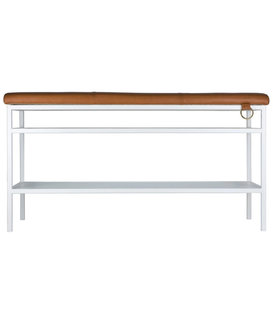 Maze Nancy Shoe Shelf Bank wit, vintage cognac leer