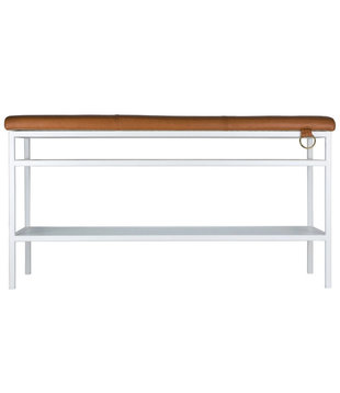 Maze Nancy Shoe Shelf Bank wit, vintage cognac leer