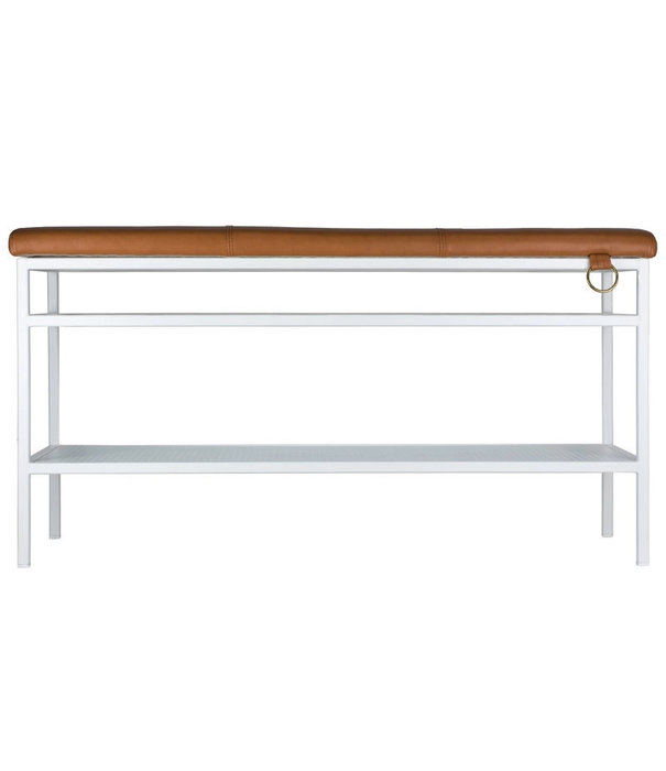 Maze  Maze Nancy Shoe Shelf Bank wit, vintage cognac leer