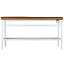 Maze Nancy Shoe Shelf Bench white, vintage cognac leather